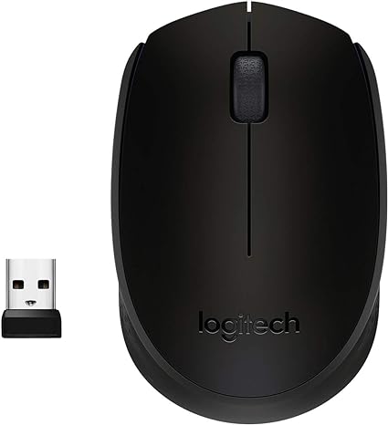 Logitech M171 Wireless Mouse for PC, Mac, Laptop, 2.4 GHz with USB Mini Receiver, Optical Tracking, 12-Months Battery Life, Ambidextrous - Black