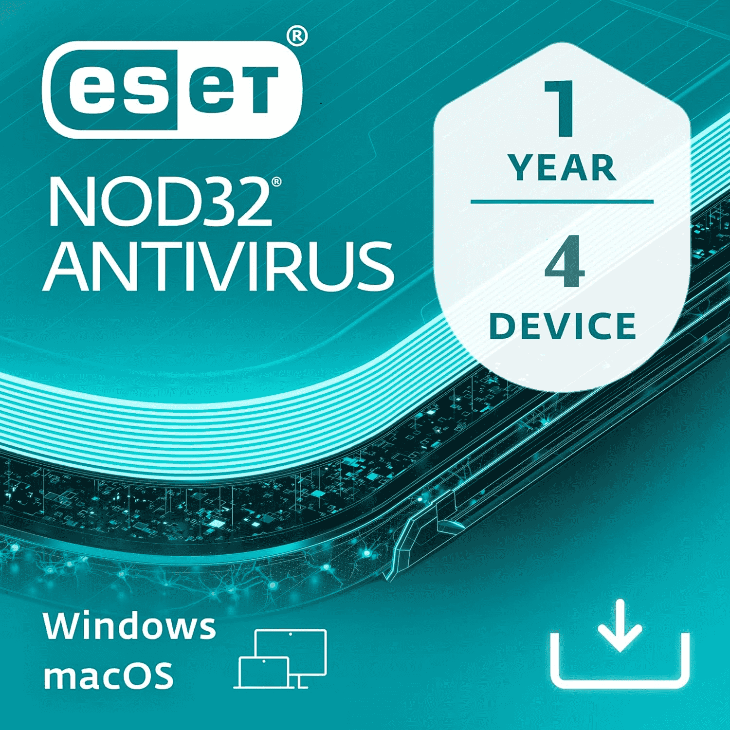 ESET ANTIVIRUS | 4 Device 1 Year Antivirus Software | Gamer Mode | Small System Footprint | Official Download with License