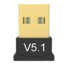 Bluetooth 5.1 EDR USB Adapter for PC Receiver - Transmitter for Computer Desktop, Compatible with Laptop, Headset, Speaker, Keyboard, Mouse, Printer, Windows7/10/11