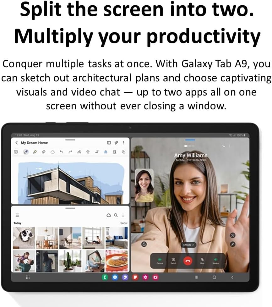 Samsung Galaxy Tab A9 22.10 cm (8.7 inch) Display, RAM 4 GB, ROM 64 GB Expandable, Wi-Fi || GSM / HSPA / LTE Tablet, SM-X115 - Image 3
