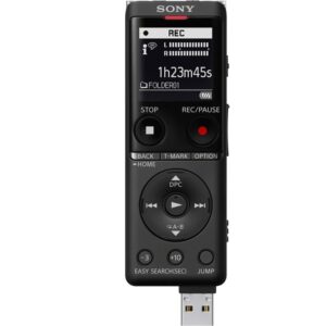 Alternative view of Sony ICD-UX570 Digital Voice Recorder, ICDUX570BLK, Ultra-Compact Stereo Recording, Noise Cancellation, USB Direct, Rechargeable Battery, Easy File Transfer, Expandable Memory option