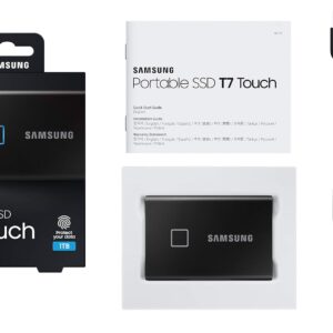 Alternative view of SAMSUNG T7 Touch Portable SSD | 1TB - Up to 1050MB/s - USB 3.2 External Solid State Drive, Black (MU-PC1T0K/WW)