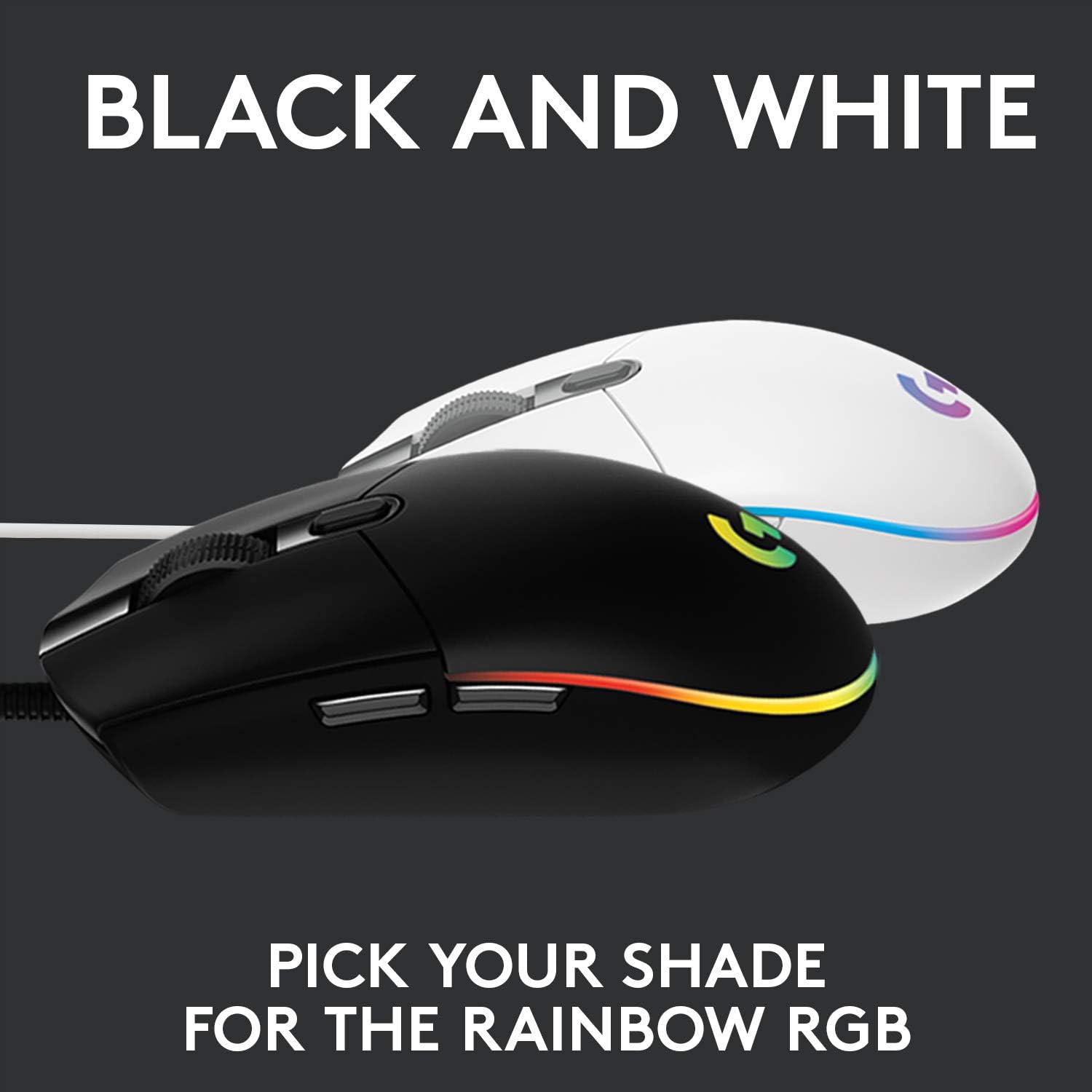Logitech G102 Mouse | Light Sync Gaming Wired mouse with Customizable RGB Lighting,| 6 Programmable Buttons, Gaming Grade Sensor, 8 k dpi Tracking,16.8mn Color, Light Weight (Black) - Image 3
