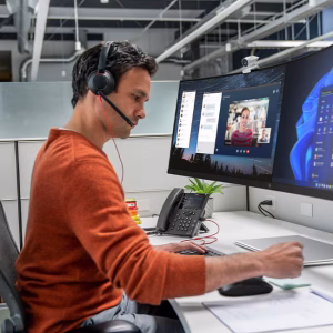 Alternative view of Poly Blackwire 5220 Stereo USB-C Headset +3.5mm Plug +USB-C/A Adapter