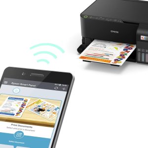 Alternative view of Epson EcoTank L3550 Home Ink Tank Printer, High-speed A4 colour 3-in-1 printer with Wi-Fi Direct, Photo Printer, with Smart App connectivity - Black