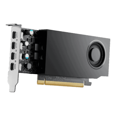 PNY RTX A400 4GB GDDR6 Graphics Card, Display Outputs: 4 x Mini DisplayPort 1.4a