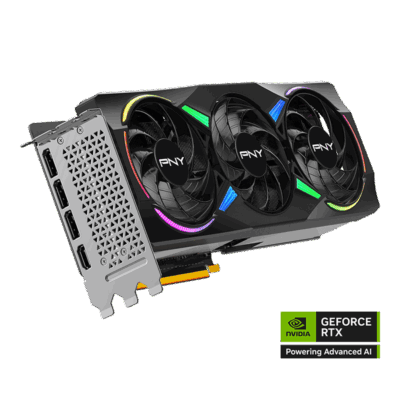 PNY GeForce RTX 5070 Ti OC Triple Fan 16GB GDDR7 Graphics Card, Display Outputs: 3 x DisplayPort 2.1b, 1 x HDMI 2.1b