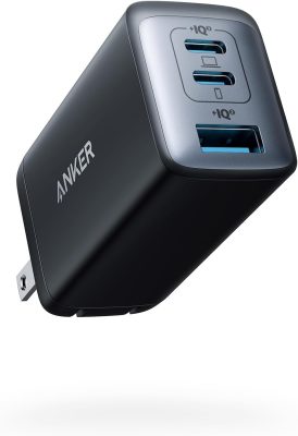 Anker Phone Charger, 65W 3-Port Fast Compact Foldable USB C Charger Block, Type C Charger Fast Charging for MacBook Pro/Air, iPad Pro, Galaxy S Series, Dell XPS 13, Note Series, iPhone Series
