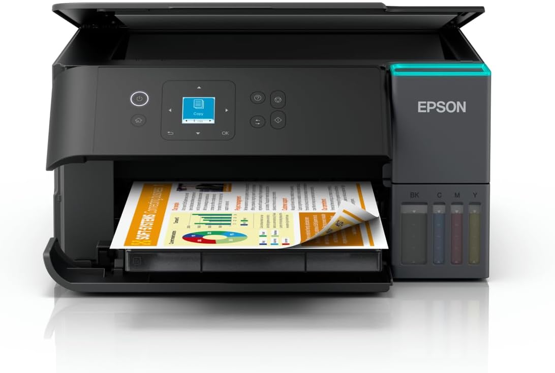 Epson EcoTank L4360: Cost-Effective, Wi-Fi, 3-in1, A4 Colour Duplex Printer with LCD Display, High Yield Ink Bottles included, Black (2026 Model) - Image 4