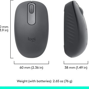 Logitech M196 Compact Bluetooth Wireless Mouse Graphite Bluetooth connectivity, 3 non-customizable buttons, 12-month battery life, PC Mac compatible - Image 3