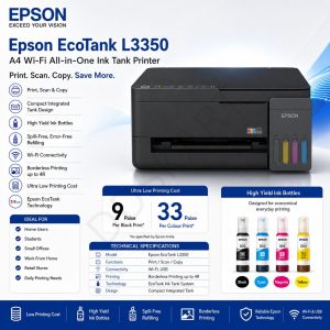 Alternative view of EcoTank L3350 A4 Multifunction Wi-Fi & AirPrint Ink Tank Printer With Up To 3 Years Of Ink Included