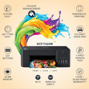 Brother DCP-T420W All-in One Ink Tank Refill System Printer with Built-in-Wireless Technology - Image 4