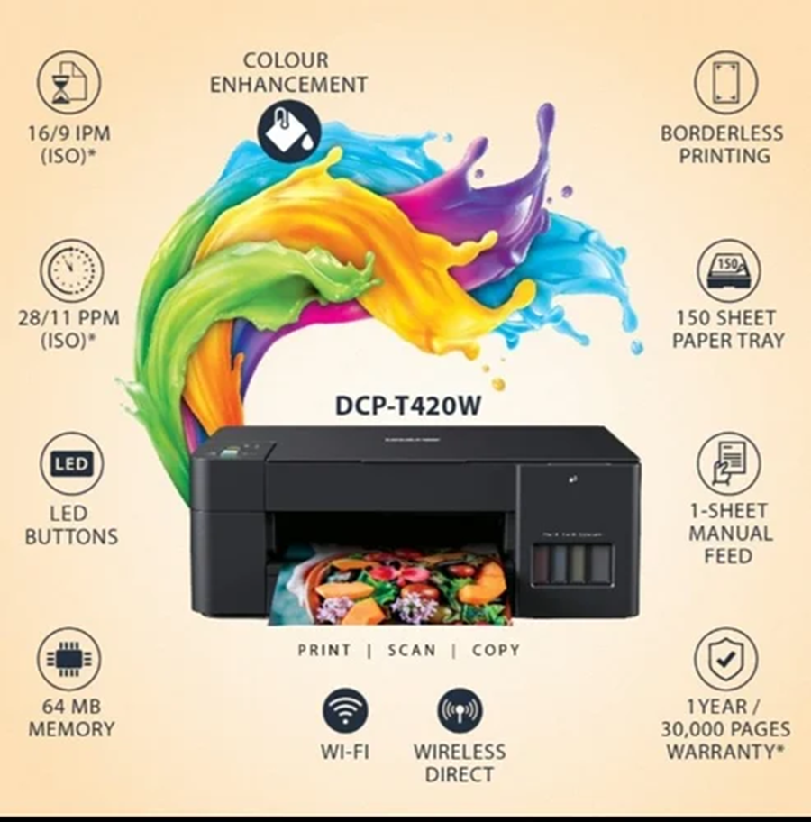 Brother DCP-T420W All-in One Ink Tank Refill System Printer with Built-in-Wireless Technology - Image 4