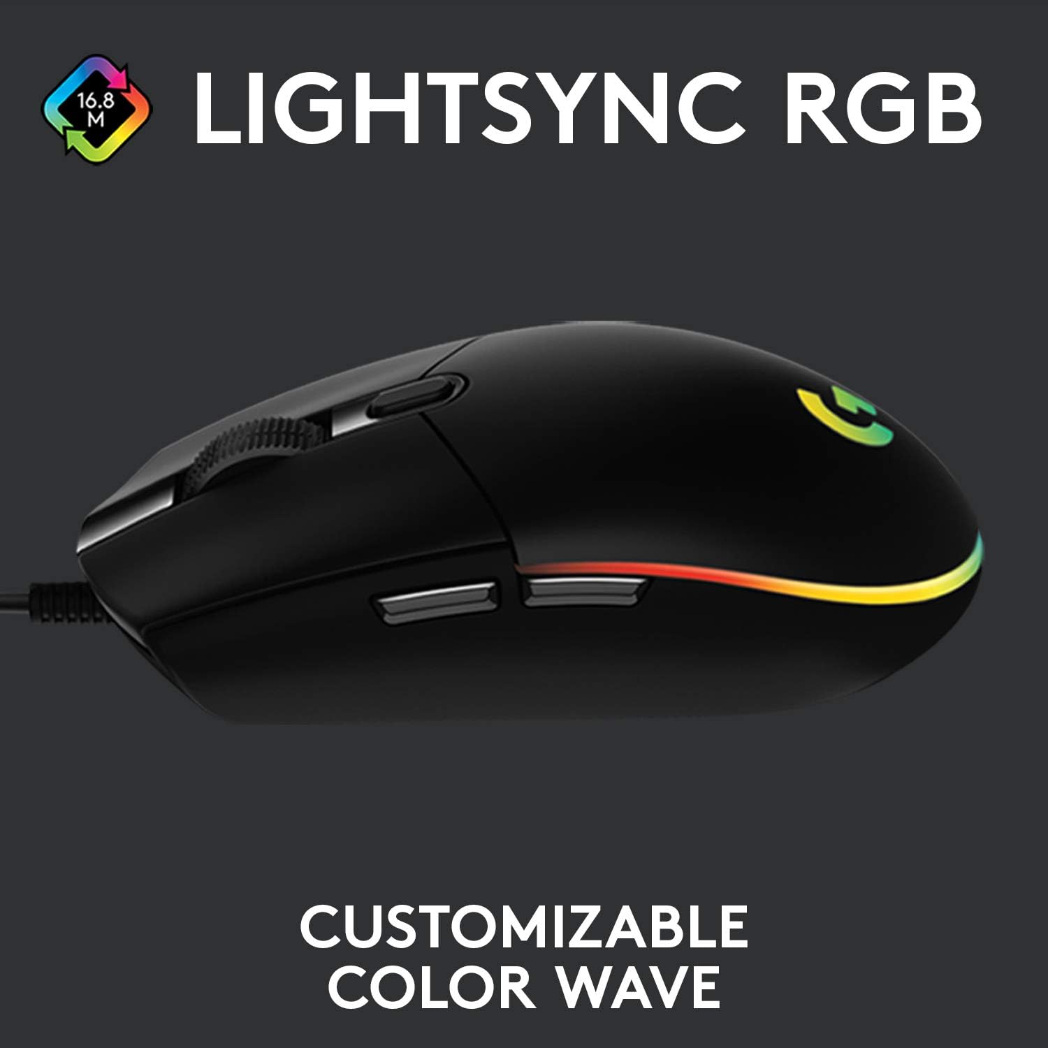 Logitech G G102 2nd Gen Light Sync Gaming Mouse, 8000 DPI, 6 Programmable Buttons, RGB, Black - Image 6