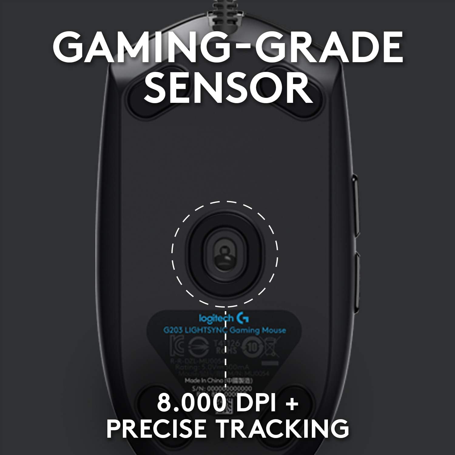 Logitech G G102 2nd Gen Light Sync Gaming Mouse, 8000 DPI, 6 Programmable Buttons, RGB, Black - Image 3