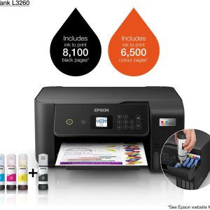 EcoTank L3260 Multifunction Wi-Fi Ink Tank A4 Printer, With Up To 3 Years Of Ink Included - Image 4