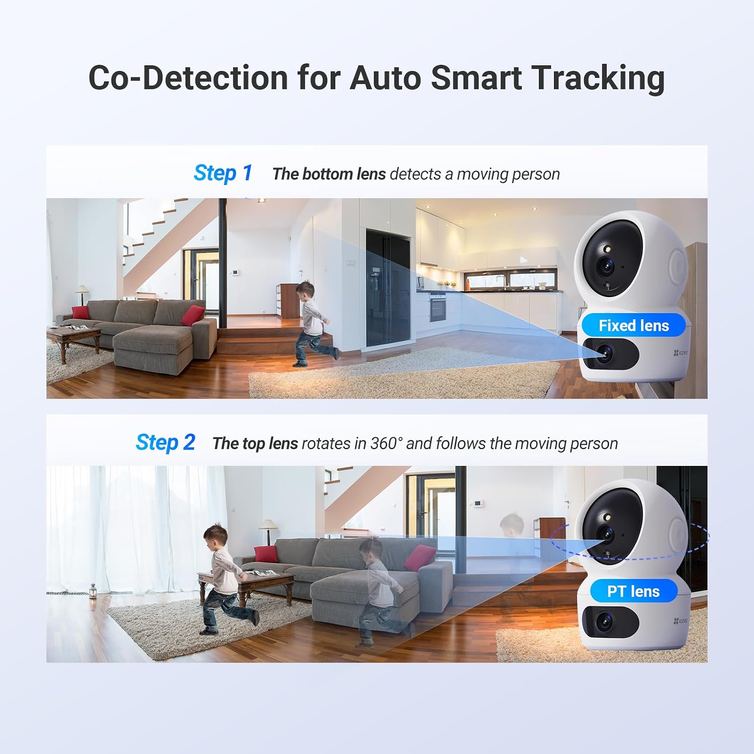 EZVIZ H7c Dual 2K⁺ & 2K⁺ Dual-Lens Pan & Tilt Wi-Fi Camera - Image 6