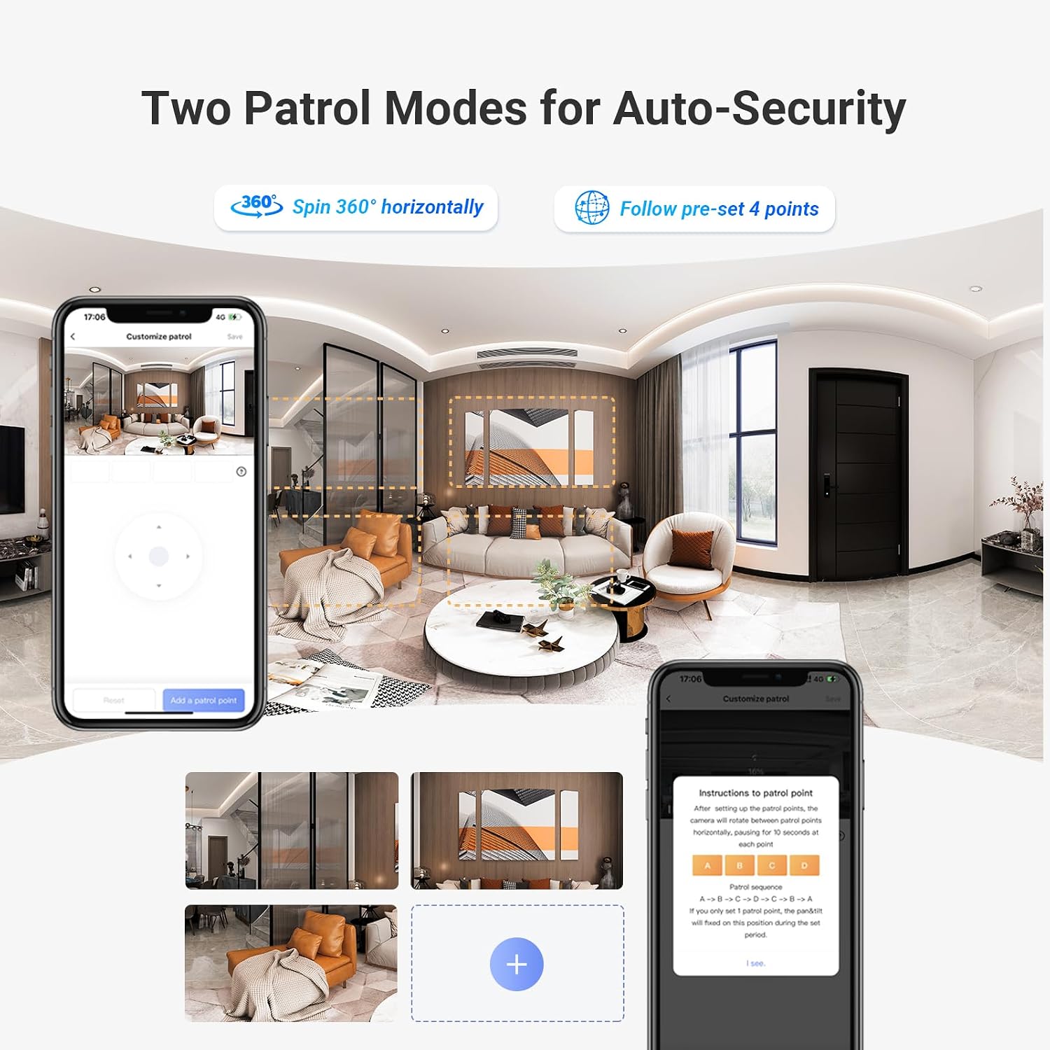 EZVIZ H7c Dual 2K⁺ & 2K⁺ Dual-Lens Pan & Tilt Wi-Fi Camera - Image 3