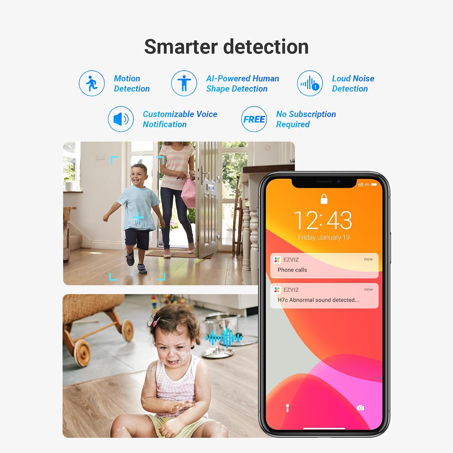EZVIZ H7c Dual 2K⁺ & 2K⁺ Dual-Lens Pan & Tilt Wi-Fi Camera - Image 5