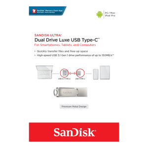 SanDisk Ultra Dual Drive Luxe USB Type-C Flash Drive