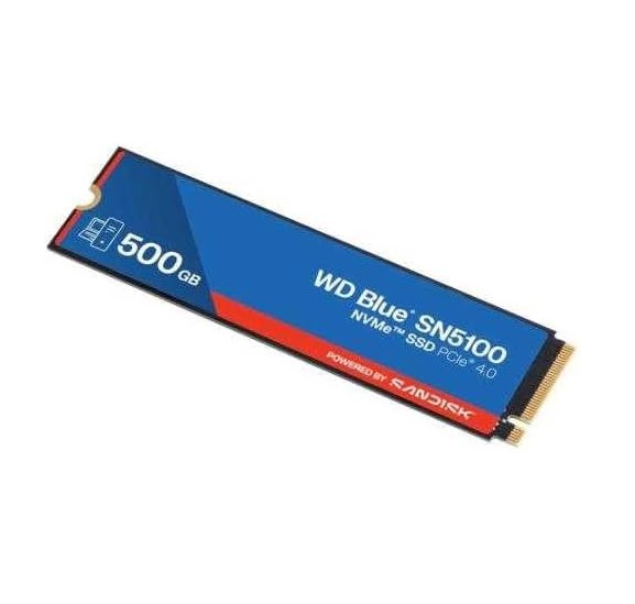 WD Blue SN5100 Internal SSD NVMe | 500GB M.2 2280 | PCIe Gen4 | Sequential read up to 3500MB/s