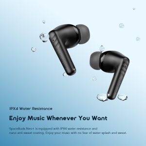 Oraimo SpaceBuds Neo+ Wireless Earbuds | Bluetooth 5.4 with Active Noise Cancelling | IPX4, USB-C, Stylish Metal Design (Black) - Image 5