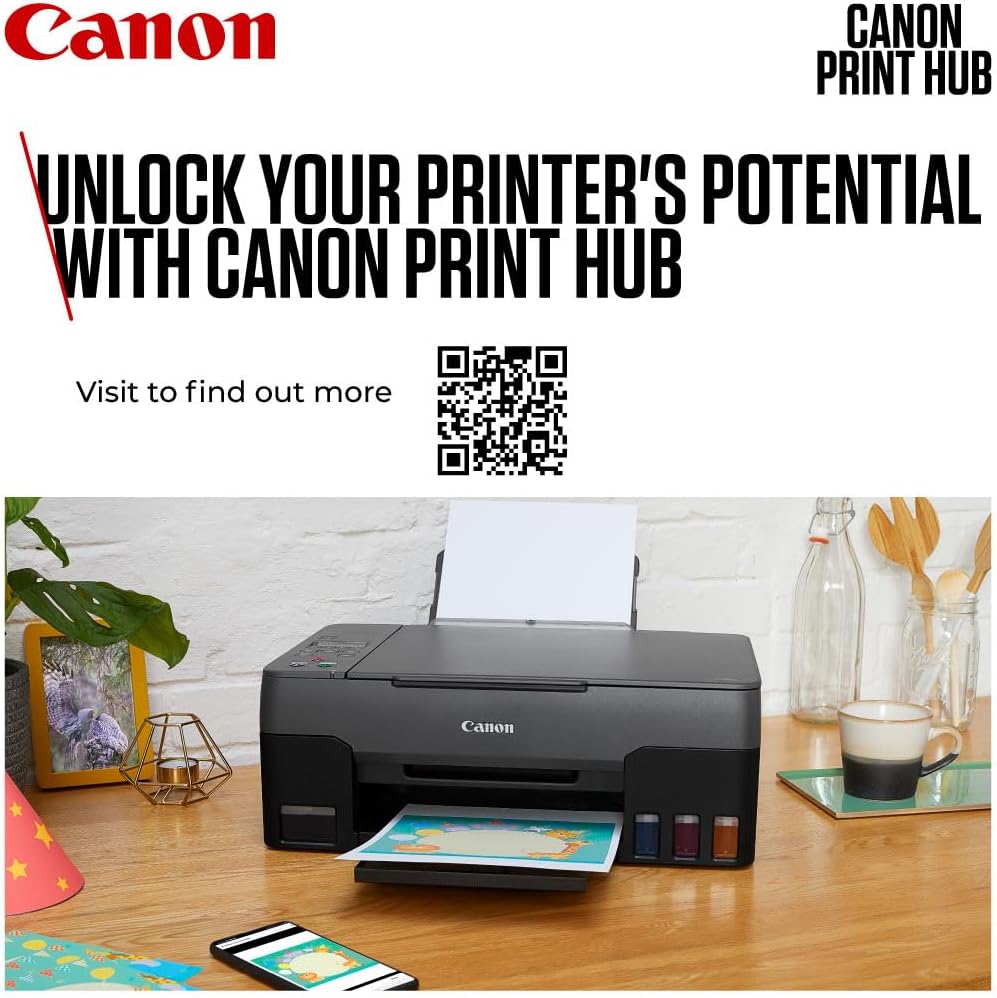 Canon PIXMA G3470 Printer | Wireless Colour 3-in-1 Refillable MegaTank Printer- Black - Image 4