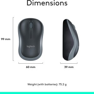 Logitech MK270 Full Size Wireless Keyboard and Mouse Combo - Black Full size keyboard with spill-resistant design, compact ambidextrous mouse, connect via single included USB-A Nano Receiver - Image 3