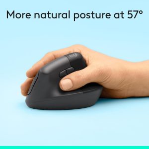 Logitech Lift Vertical Ergonomic Wireless and Bluetooth Mouse - Image 7