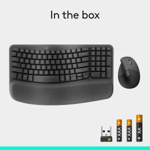 Logitech Wave Keys & Lift Vertical Mouse Ergonomic Wireless Combo - Image 2