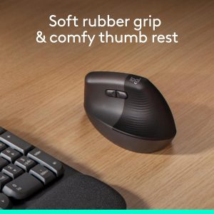 Logitech Lift Vertical Ergonomic Wireless and Bluetooth Mouse - Image 8