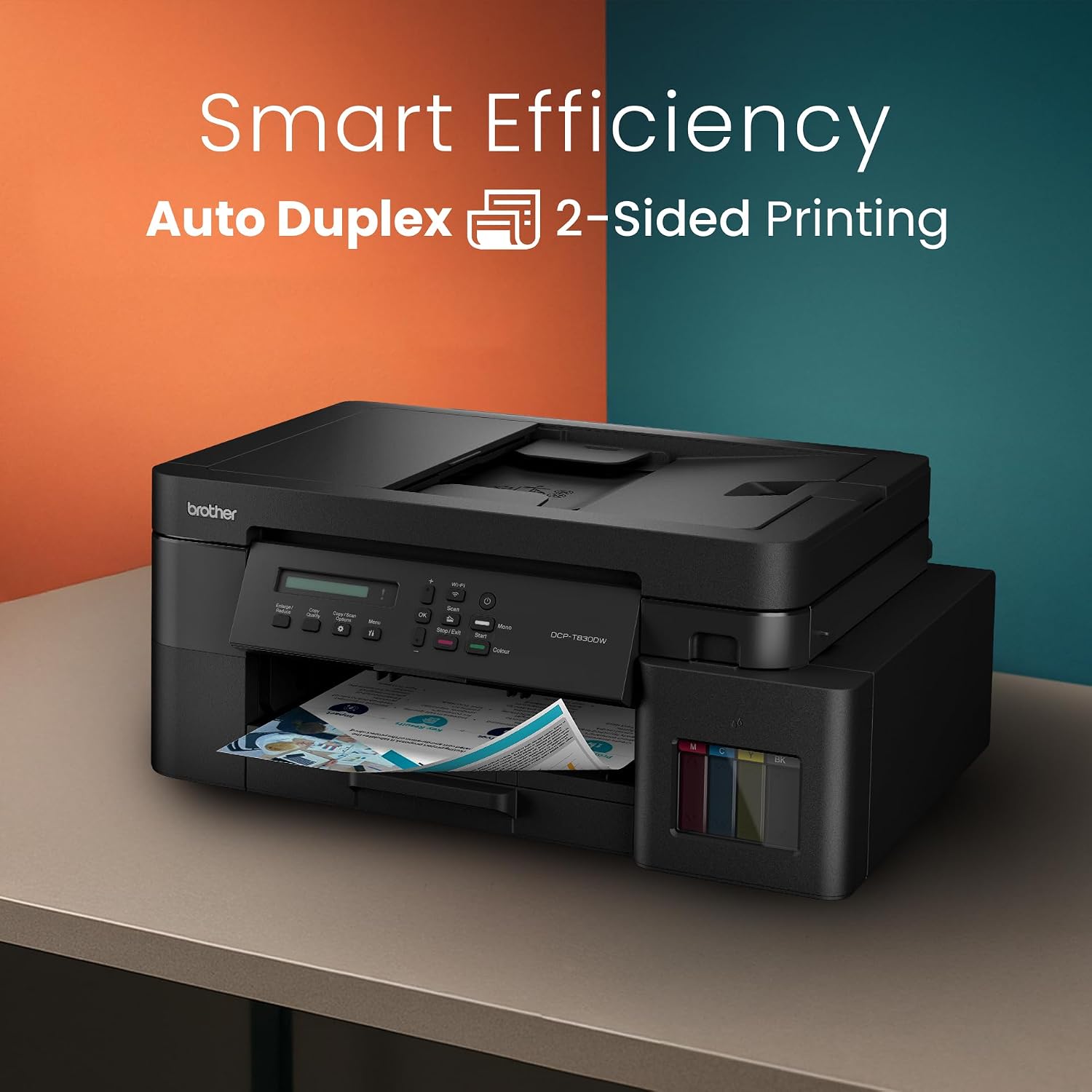 Brother Printer DCP-T830DW | Colour Ink Tank Wi-Fi Duplex Multifunction Printer - Image 7