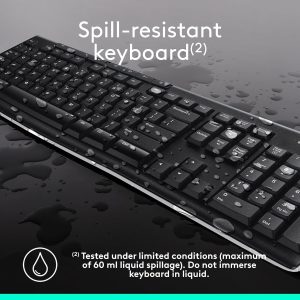 Logitech MK270 Full Size Wireless Keyboard and Mouse Combo - Black Full size keyboard with spill-resistant design, compact ambidextrous mouse, connect via single included USB-A Nano Receiver - Image 7