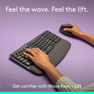 Logitech Wave Keys & Lift Vertical Mouse Ergonomic Wireless Combo - Image 9