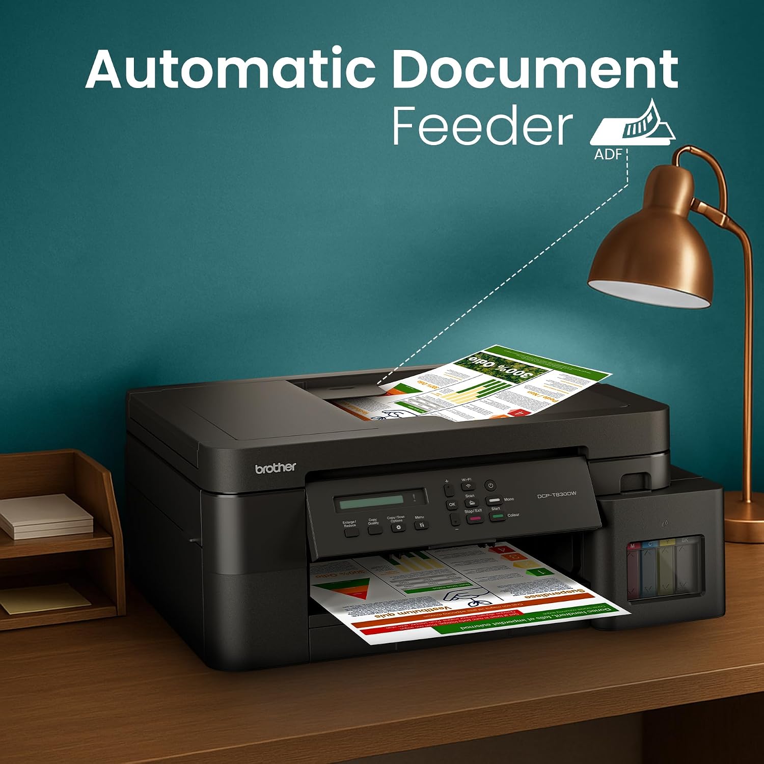 Brother Printer DCP-T830DW | Colour Ink Tank Wi-Fi Duplex Multifunction Printer - Image 6