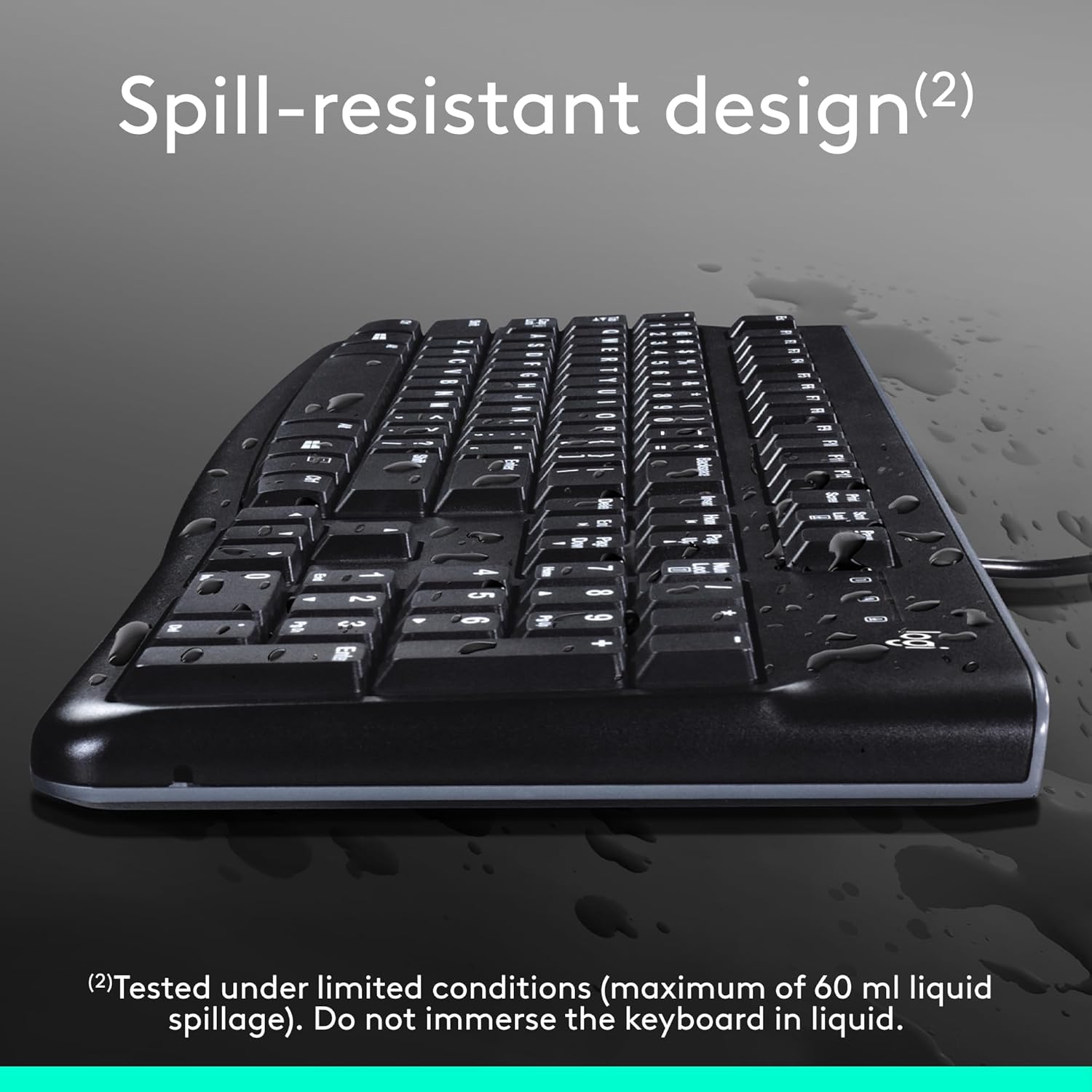 Logitech MK120 Full Size Wired Keyboard and Mouse Combo - Black - Image 4