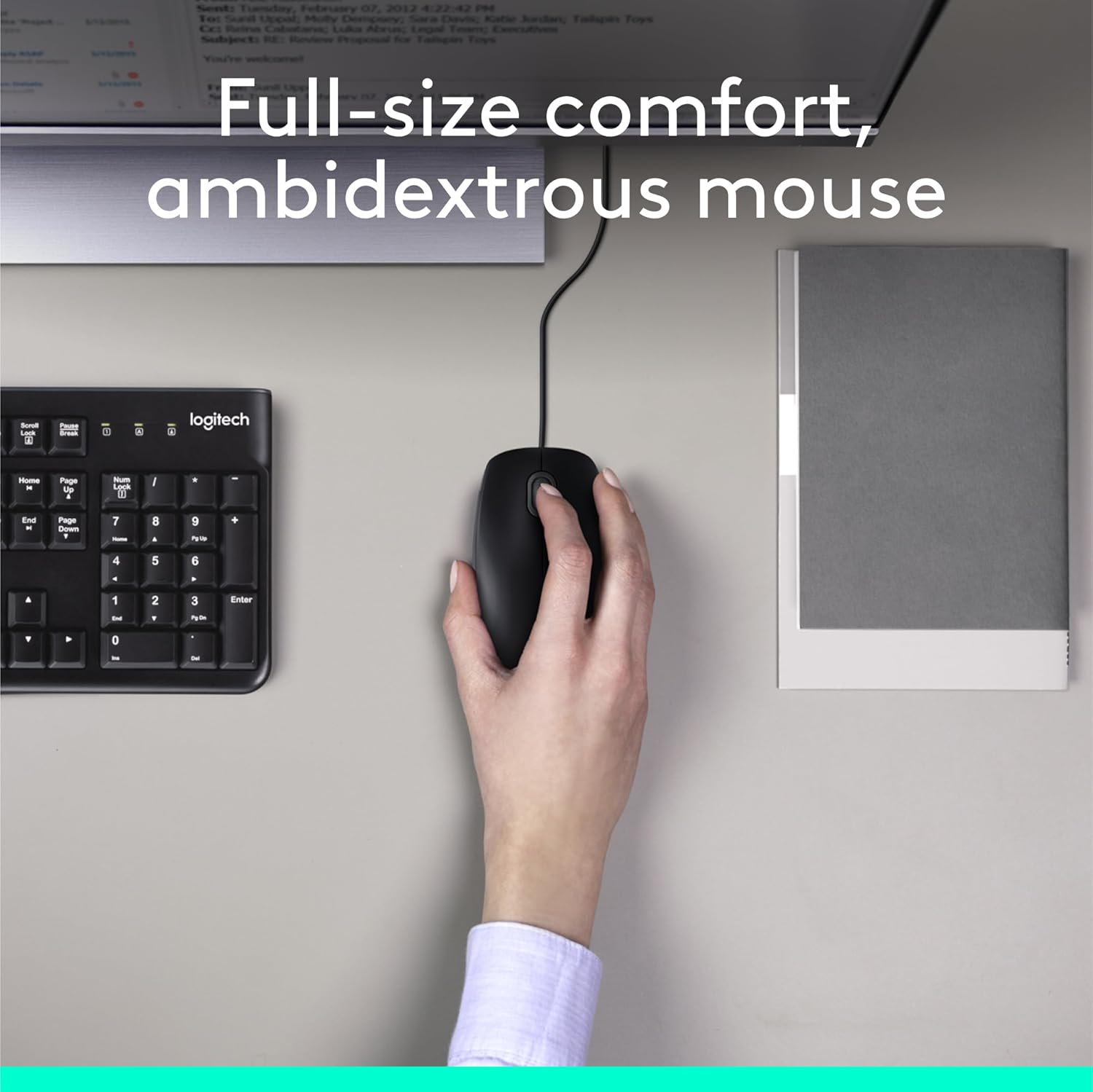 Logitech MK120 Full Size Wired Keyboard and Mouse Combo - Black - Image 6