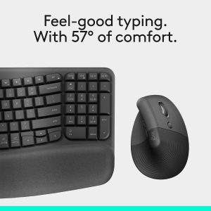 Logitech Wave Keys & Lift Vertical Mouse Ergonomic Wireless Combo - Image 4