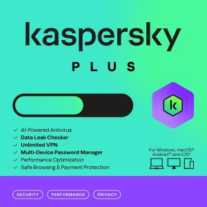 Kaspersky Plus Internet Security | 1 Year | AI Powered Anti-Virus | Safe Browsing | Anti-Phishing | Unlimited VPN | Password Manager