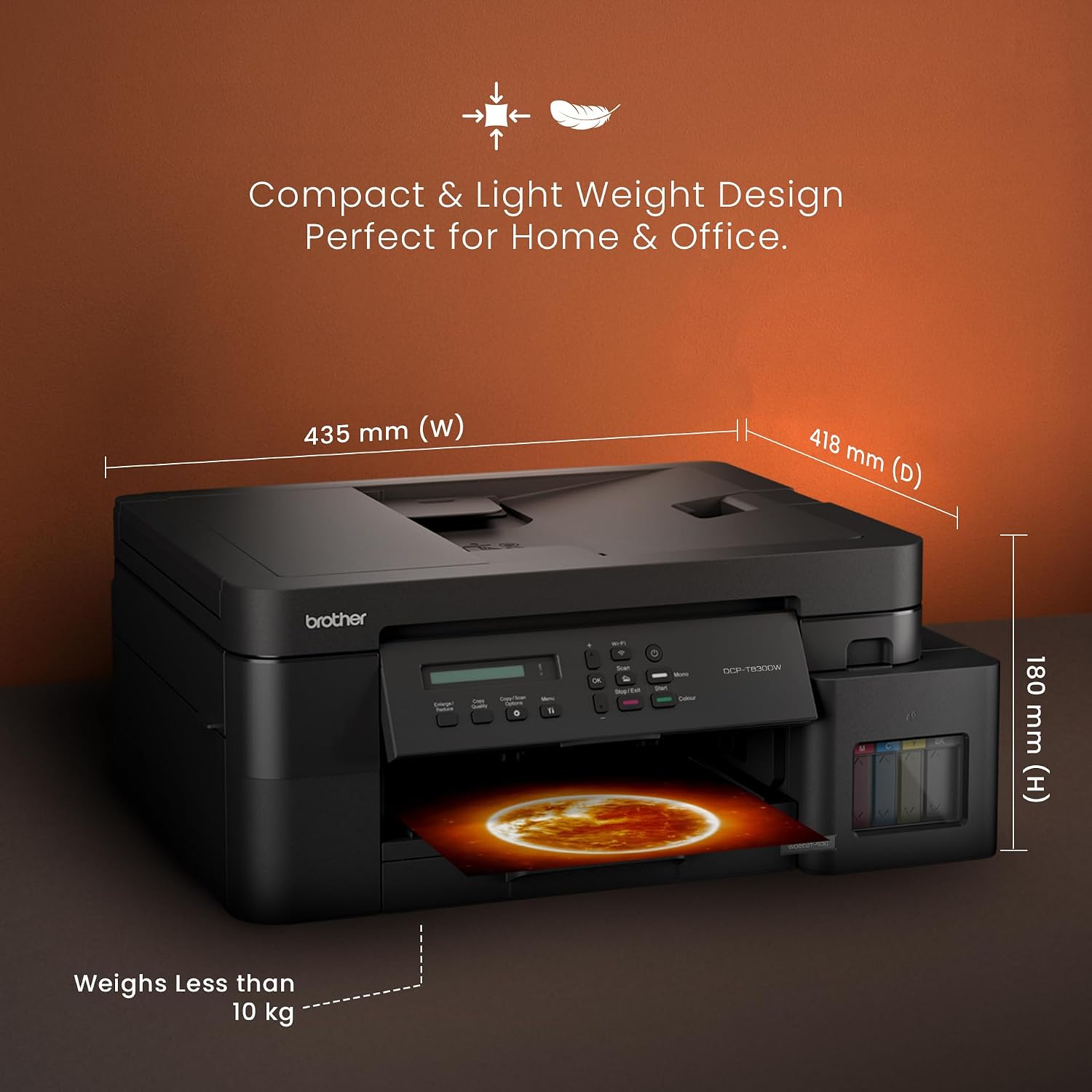 Brother Printer DCP-T830DW | Colour Ink Tank Wi-Fi Duplex Multifunction Printer - Image 4
