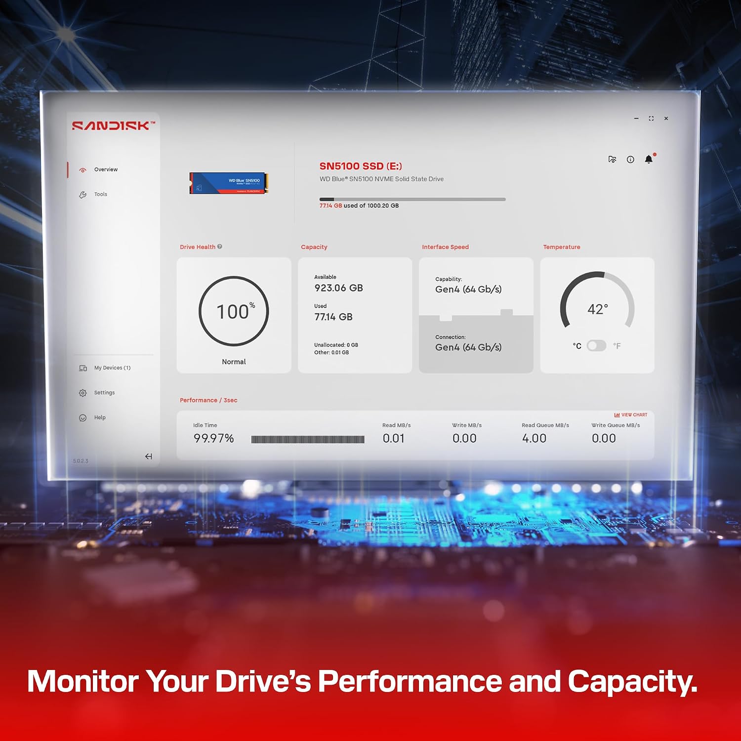 WD Blue SN5100 Internal SSD NVMe | 500GB M.2 2280 | PCIe Gen4 | Sequential read up to 3500MB/s - Image 4