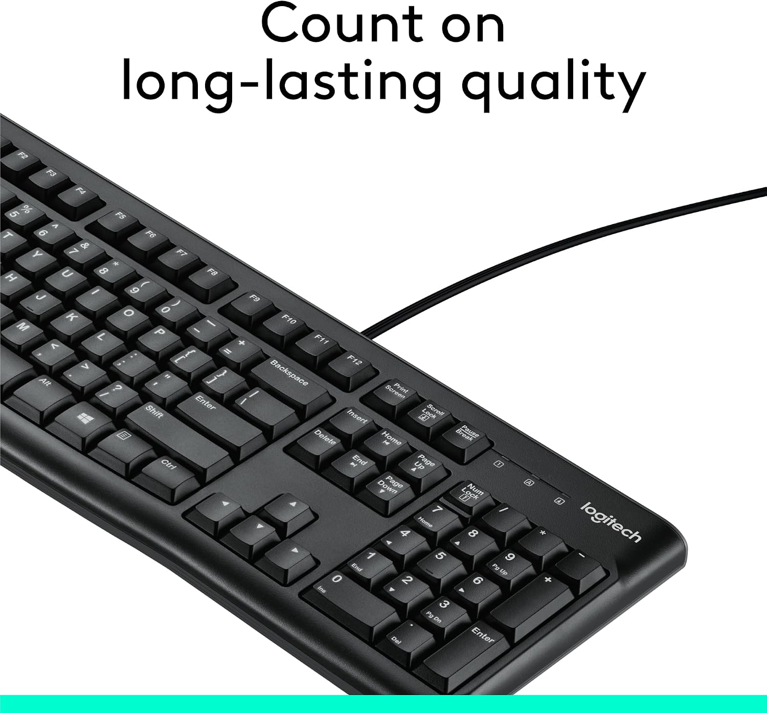 Logitech K120 Keyboard | Full Size Wired USB Plug-and-Play - Black - Image 7