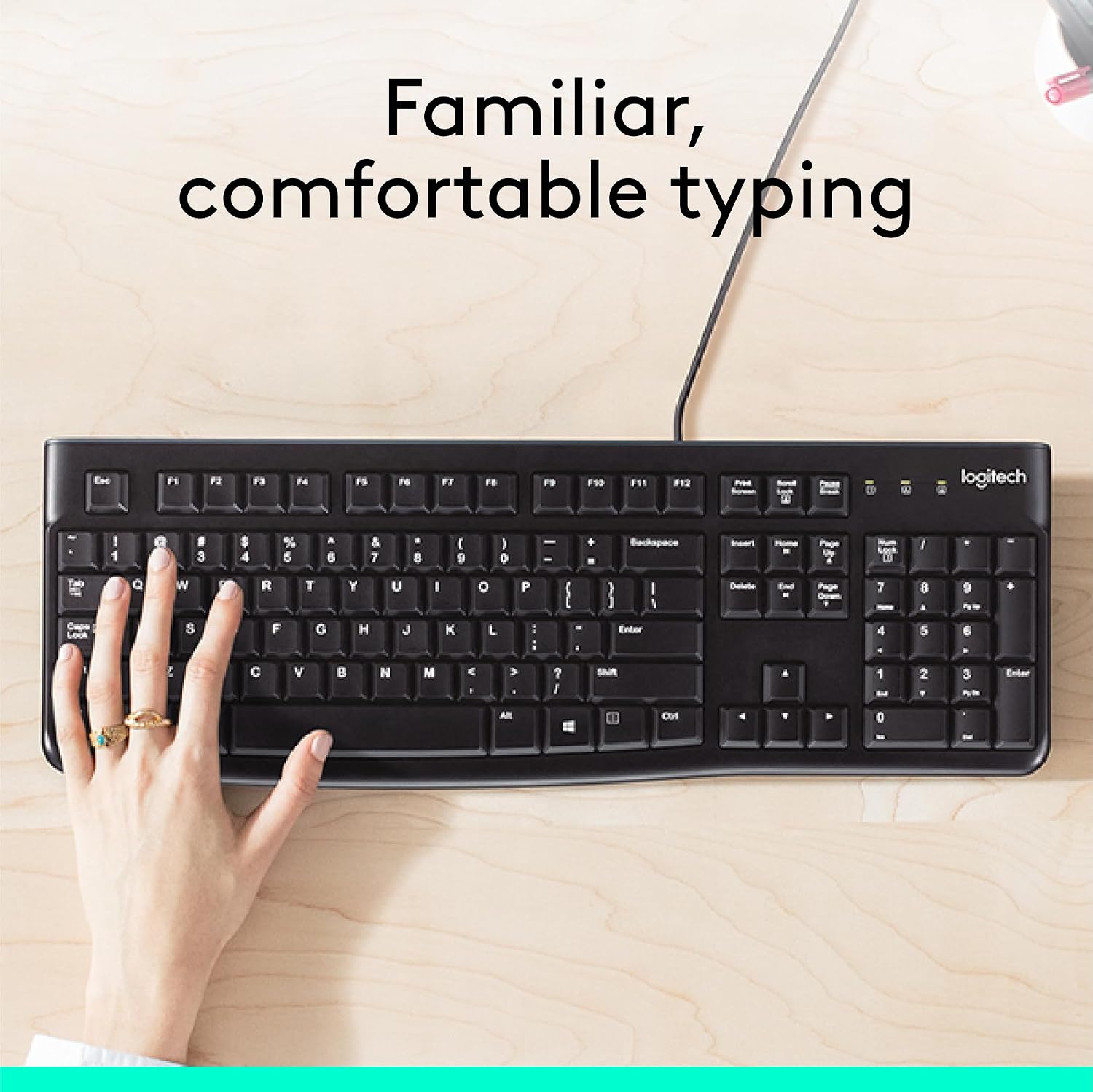 Logitech K120 Keyboard | Full Size Wired USB Plug-and-Play - Black - Image 8