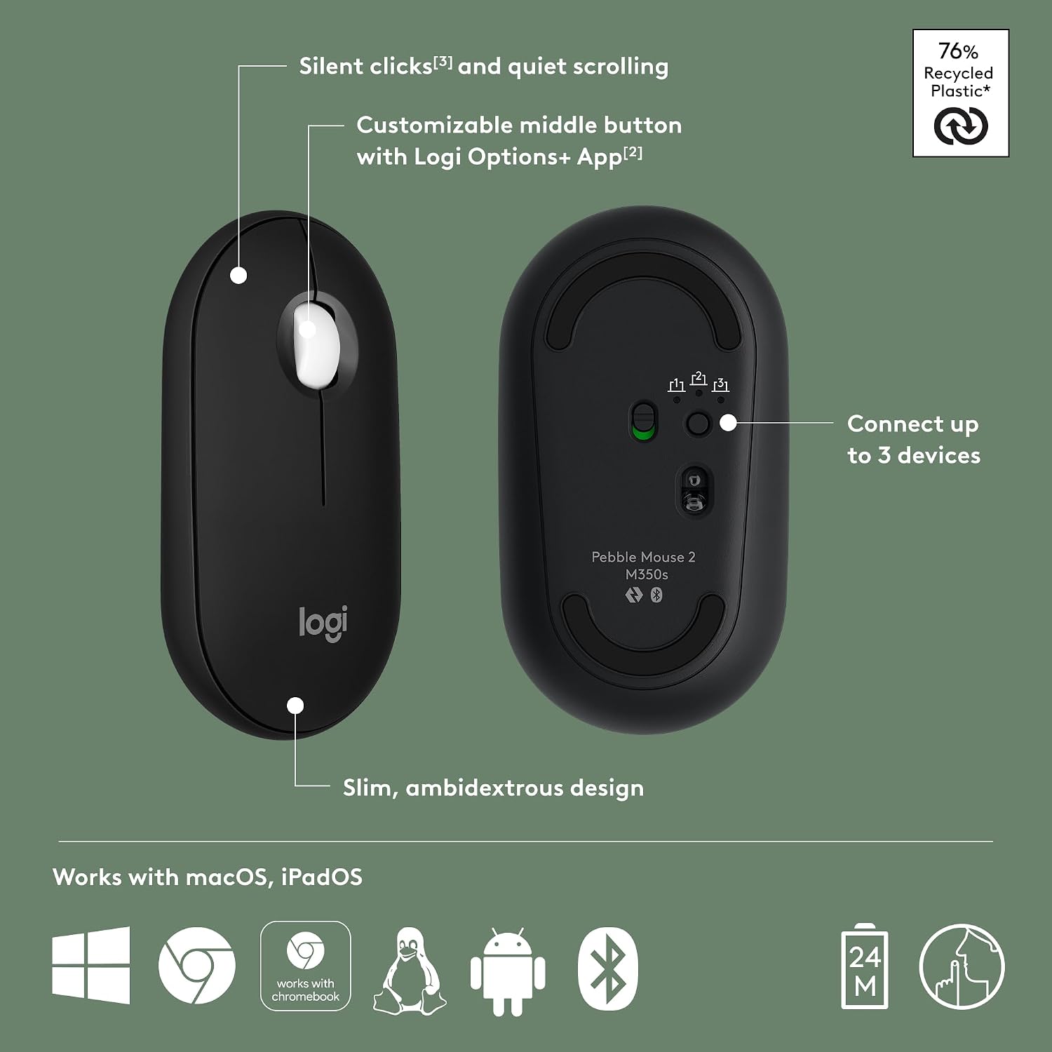 Logitech M350s Pebble Bluetooth Mouse - Image 6