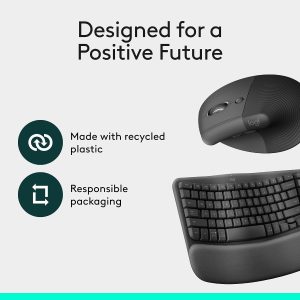 Logitech Wave Keys & Lift Vertical Mouse Ergonomic Wireless Combo - Image 3