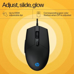 HP KM300F Wired USB Gaming Keyboard and Mouse Set, Membrane Backlit, 26 Keys Anti-Ghosting, 3 LED Indicators & 3D 6K USB Mouse with 6400DPI,Six-Speed Cyclic Resolution Switching, Black - Image 5