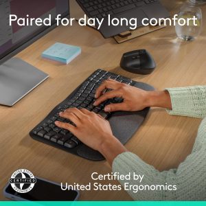 Logitech Wave Keys & Lift Vertical Mouse Ergonomic Wireless Combo - Image 8
