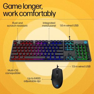 HP KM300F Wired USB Gaming Keyboard and Mouse Set