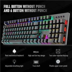 Alternative view of Mechanical Gaming Keyboard GK100F – RGB Backlit Wired Keyboard – Fast Response Keys with Stylish Modern Design for Gaming