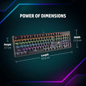 Mechanical Gaming Keyboard GK100F – RGB Backlit Wired Keyboard – Fast Response Keys with Stylish Modern Design for Gaming - Image 4